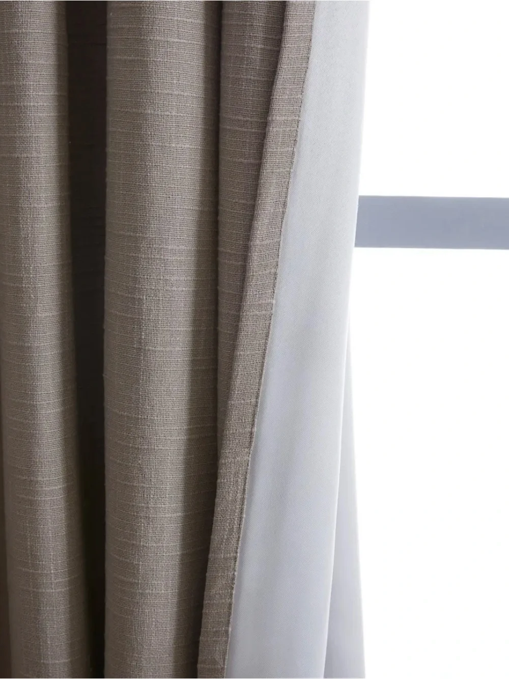 Quince 100% Cotton Grey Slub Room Darkening Curtains Drapes 48